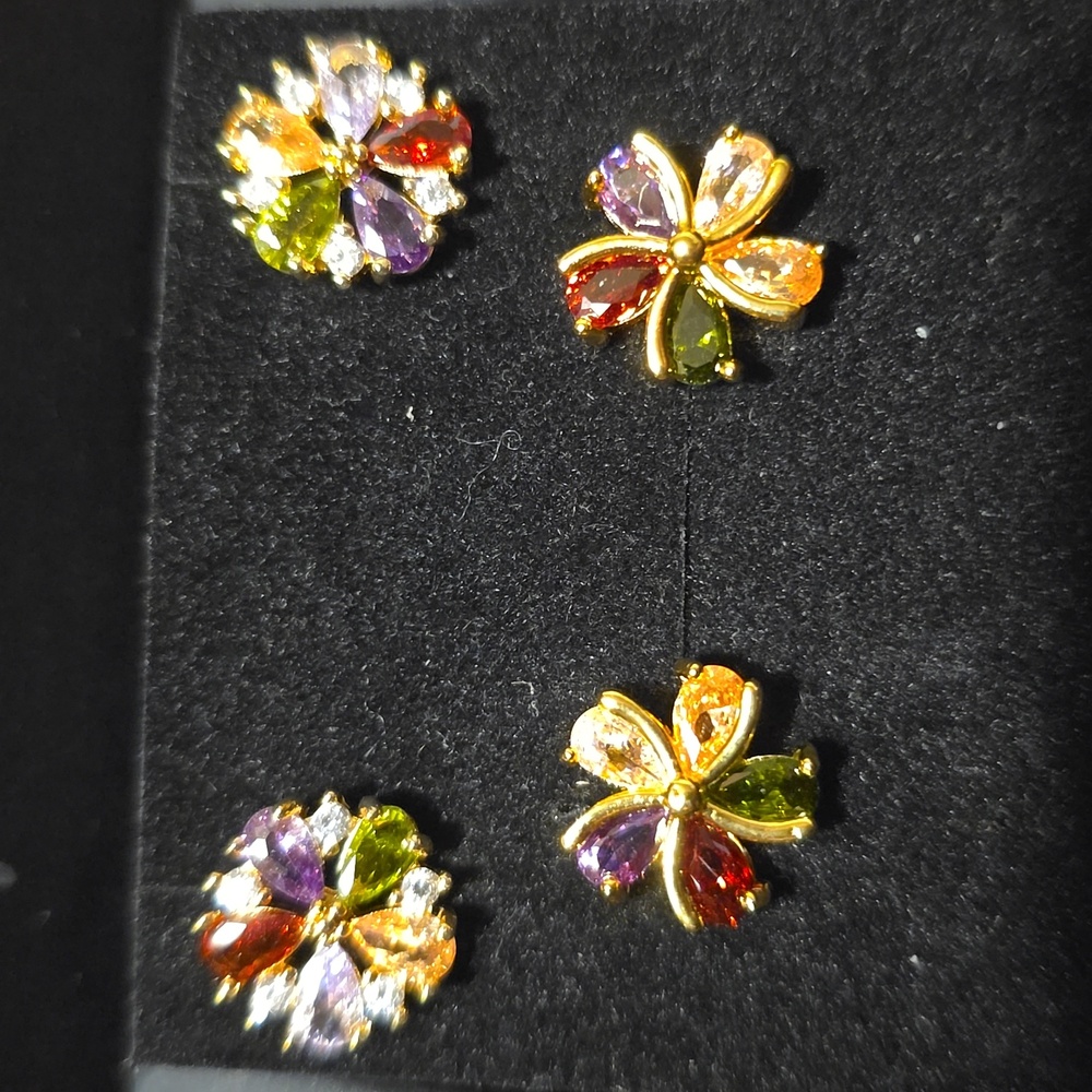 New Elegant Multicolor Floral Earrings Sets